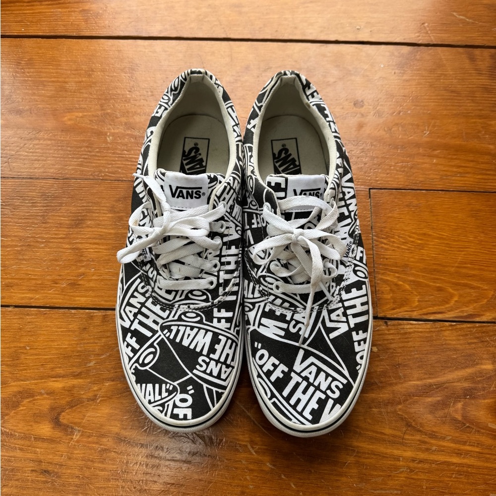Graphic Black and White Sneakers